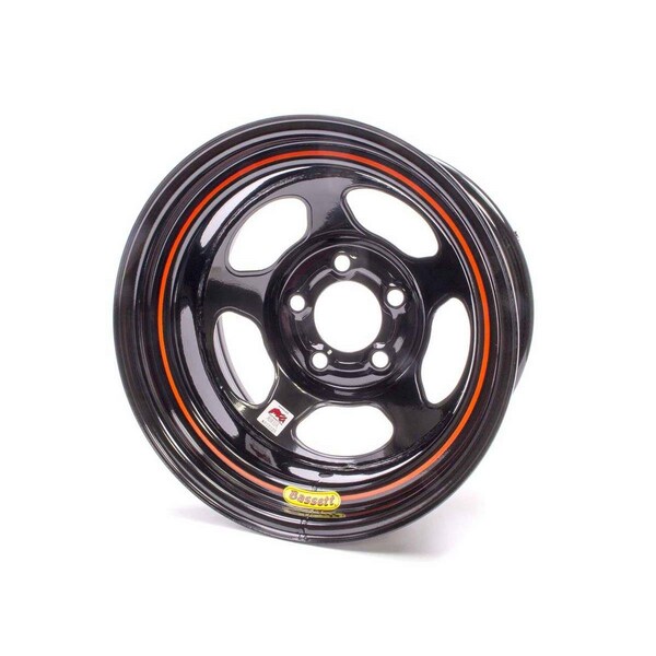 Bassett Bassett 50L555 15 in. dia. Racing Inertia Advantage Black Powdercoated Wheels BAS50L555 - main